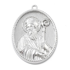 Нержавеющая Сталь Цвет 304 подвески из нержавеющей стали, овал с амулетом святого патрика, анти-тускнение, цвет нержавеющей стали, 35.5x26.5x4.5 мм, отверстие : 1.8 мм