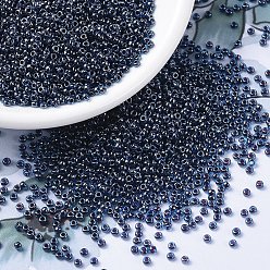 (RR358) Ruby Lined Capri Blue Luster Миюки круглые бусины рокайль, японский бисер, 11/0, (rr 358) рубиновая подкладка, капри, синий глянец, 11/0, 2x1.3 мм, Отверстие : 0.8 мм , около 5500 шт / 50 г