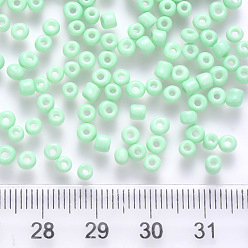 Aquamarine 6/0 Baking Paint Glass Round Seed Beads, Aquamarine, 4~5x3~4mm, Hole: 1~2mm, about 4500pcs/pound