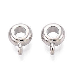 Платина Поручни из сплава для покрытия стойки, рондель, петля под залог, без кадмия и без свинца, платина, 8.5x6.5x3.5 мм, отверстие : 1.4 мм