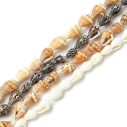 (52) Непрозрачная лаванда 4 нити 4 цвета натуральные пресноводные ракушки бусины нити, формы раковины, разноцветные, 8~16x4~10x4~9 мм, отверстие : 0.5 мм, около 140~189 шт / нитка, 58.66~60.63 дюйм (149~154 см), 1 прядь / цвет