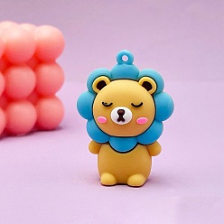 Темно-Голубой Пластиковые подвески из пвх, лев прелести, глубокое синее небо, 55 мм