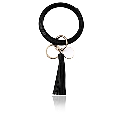 Черный 1брелки из поликарбоната и полиуретана, со сплавочной фурнитурой, кистями, золотые, чёрные, внутренний диаметр: 3-1/8 дюйм (7.95 см)