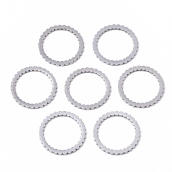 Stainless Steel Color Tarnish Resistant 201 Stainless Steel Linking Rings, Laser Cut, Ring, Stainless Steel Color, 15x1mm, Inner Diameter: 12mm