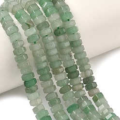 Зеленый Авантюрин Естественный зеленый авантюрин бисер нитей, шестиугольные бусины хейши, 6x7x3.5 мм, отверстие : 0.9 мм, около 108~109 шт / нитка, 14.96~15.04'' (38~38.2 см)