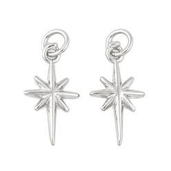 Платина Стойки обшивки латунные подвески, без кадмия и без свинца, долговечный, Полярная звезда, платина, 17x9x2 мм, отверстие : 1 мм