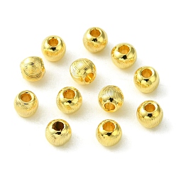 Echt 18 k vergoldet Messing Perlen, Cadmiumfrei und Nickel frei und Bleifrei, Runde, echt 18 k vergoldet, 3.8x3.2 mm, Bohrung: 1.4 mm