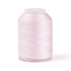 Бледно-Розовый 200м 6-слойный блестящий полиэстеровый шнур для изготовления ювелирных изделий, круглые, розовый жемчуг, 0.6 мм, около 218.72 ярдов (200 м) / шт