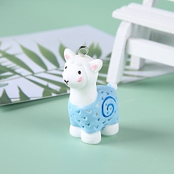 Темно-Голубой Подвески из смолы, с платиновым глазом, альпака, глубокое синее небо, 50x30 мм