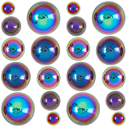 Черный Акриловый кабошоны, с покрытием AB цвета, полукруглый, чёрные, 6~14x3~7 мм, 1000 шт / комплект