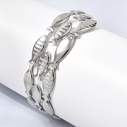 Нержавеющая Сталь Цвет Рыба 304 браслеты-манжеты из нержавеющей стали для женщин, цвет нержавеющей стали, внутренний диаметр: 1.99 дюйм (5.05 см)