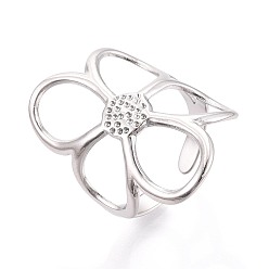 Нержавеющая Сталь Цвет Регулируемые 304 манжеты из нержавеющей стали для женщин, цветок, цвет нержавеющей стали, 30 мм, внутренний диаметр: 18 мм