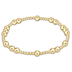 Golden Runde, elastische Armbänder aus Messing im böhmischen Stil, golden, 6.89 Zoll (17.5 cm)