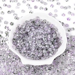 лаванда Прозрачные стеклянные бусины для выпечки, рондель, лаванда, 6x3 мм, отверстие : 1.2 мм, Около 2368 шт / фунт