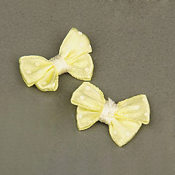 Желтый Аксессуары-бантики для волос, из ткани, ленты , тканевого материала в полька точек дизайна, подходят к платью & аксессуарам для волос , желтые, шириной около 17~18 мм, 24 мм длиной