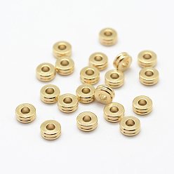 Raw(Unplated) Brass Spacer Beads, Flat Round, Nickel Free, Raw(Unplated), 8x2mm, Hole: 2mm