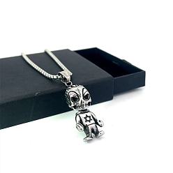 Нержавеющая Сталь Цвет Винтажное готическое украшение в виде куклы-демона из нержавеющей стали с мультяшным рисунком.