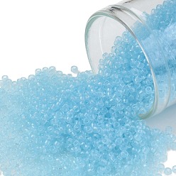 (1143) Translucent Aqua Blue TOHO Round Seed Beads, Japanese Seed Beads, (1143) Translucent Aqua Blue, 15/0, 1.5mm, Hole: 0.7mm, about 135000pcs/pound