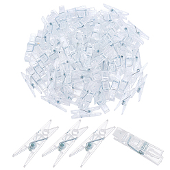 Прозрачный Пластиковые фотозажимы ps, бумажные прищепки, зажимы для поделок, с железной фурнитурой, прозрачные, 35x9x9 мм