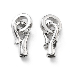 Платинированный Латунь раз по сравнению с застежками, без кадмия, без никеля и без свинца, крюк, Реальная платина, 15.5x7.5x4.5 мм