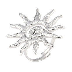 Нержавеющая Сталь Цвет Не тускнеющие текстурированные солнцезащитные 304 кольца из нержавеющей стали для женщин, цвет нержавеющей стали, размер США 7 3/4 (17.9 мм)