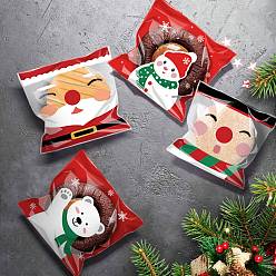 Red Rectangle Plastic Self-Adhesive Bags, for Baking Packing Bags, Red, 140x100x0.1mm, 100pcs/bag