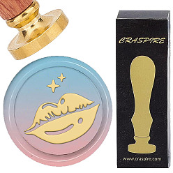 Lip Латунные восковые печати с деревянной ручкой, для diy scrapbooking, губа, 25 мм