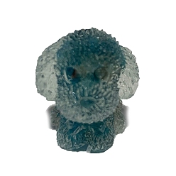 Апатит Украшение для выставки собак из смолы, с натуральной апатитовой крошкой внутри для украшения стола домашнего офиса, 20x20x25 мм