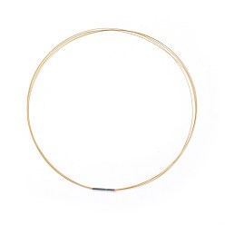 Stainless Steel Color Steel Wire Necklace Making, with Stainless Steel Clasps, Goldenrod, 17.55 inch(44.6cm), 0.3mm