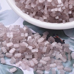 (HTL2558) Шелковый Бледно-лиловый Миюки половина бусины тила, японский бисер, 2 отверстие, (htl 2558) шелк бледно-сиреневый, 5x2.3x1.9 мм, Отверстие : 0.8 мм , около 1250 шт / 50 г