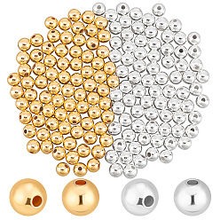 (52) Непрозрачная лаванда 160шт 2 цвета стойка покрытие латунные бусины, долговечный, круглые, разноцветные, 6x5 мм, отверстие : 1.5 мм, 80 шт / цвет