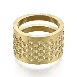 Golden Steel Rings, Sewing Thimbles, for Protecting Fingers and Increasing Strength, Golden, 21x13mm