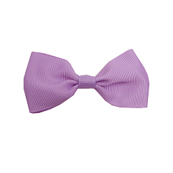 Сливовый Grosgrain bowknot аллигаторные зажимы для волос, С железными аллигаторами, слива, 80 мм