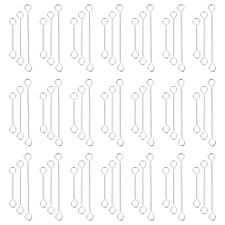 Нержавеющая Сталь Цвет 300шт 3 стили 304 подвески из нержавеющей стали, вставлять ссылки, цвет нержавеющей стали, 15~25x2.5~3x0.5 мм, отверстие : 1.8 мм, 100 шт / стиль