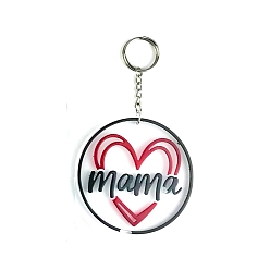 Темно-Голубой DIY тема дня матери плоский круглый кулон силиконовые формы, формы для литья смолы, для уф-смолы, изготовление ювелирных изделий из эпоксидной смолы, глубокое синее небо, 82.5x6 мм, отверстие : 2.5 мм