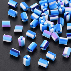 Mixed Color Fixed Mixed 3 Style Handmade Polymer Clay Beads, Column, Mixed Color, 5x3.5~7mm, Hole: 1.8mm