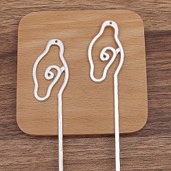 Silver Ancient Style Alloy Hair Stick Finding, for DIY Jewelry Accessories, Cloud, Silver, 171x29x4mm, 20pcs/set