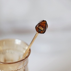 Кокосово-Коричневый Палочки для волос из ацетата целлюлозы (смола) тюльпана, со шпильками из сплава, для женщин девушек, кокосового коричневый, 150 мм