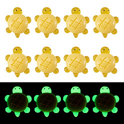 Золотистый 12 шт. светящиеся смоляные кабошоны, для изготовления ювелирных изделий, светится в темноте, черепахи, золотые, 31.5x26.5x10.5 мм