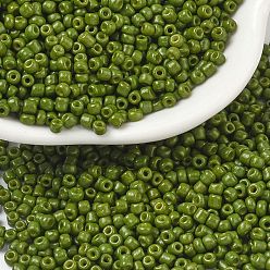 Светло-зеленый Коричневый Выпечка краска стеклянные бусины, оливковый, 12/0, 1.5~2 мм, отверстие : 0.5~1 мм, около 30000 шт / упаковка