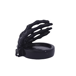 Black Resin Skull Hand Candle Holder, Black, 7.5x6.8x6.5cm