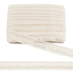 Antique White Cotton Tassel Ribbon, Underwear Clothing, Flat, Antique White, 1-5/8 inch(40mm), about 20 yards/card