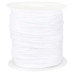 Blanco 100cordón redondo de ylon, cordón de nudo chino, con los carretes de plástico, blanco, 2 mm, aproximadamente 109.36 yardas (100 m) / juego