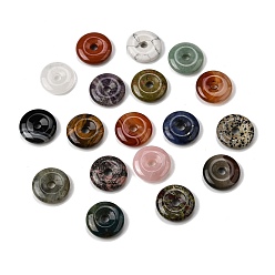 Смешанные камни Природные и синтетические смешанные подвески драгоценных камней, подвески в виде пончиков/пи-дисков, смешанные окрашенные и неокрашенные, 29.5~30.5x7.5~8 мм, отверстие : 6.3~6.5 мм