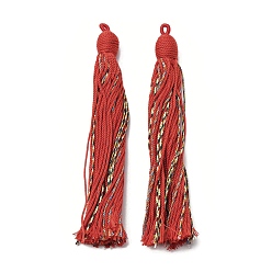 (123L) Белый крем непрозрачный блеск Хлопковые подвески с кисточками, полиэстером, огнеупорный кирпич, 128~130x11~12 мм, отверстие : 2x3.5 мм