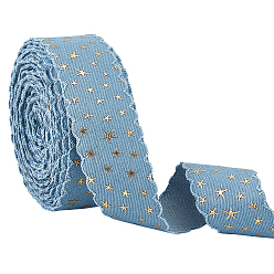 Светло-Синий 14.285 ленты из полиэстера в ярдах, вышивка лентами со звездным узором, аксессуары для одежды, голубой, 1-5/8 дюйм (40 мм)