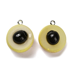 Other Fruits 3d подвески из непрозрачной смолы с фруктовой тематикой, с платиновыми тоновыми железными петлями, лонган, 24x20x18 мм, отверстие : 1.8 мм