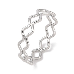 Нержавеющая Сталь Цвет Не тускнеет 304 волнистые кольца из нержавеющей стали для женщин, цвет нержавеющей стали, 4.5 мм, внутренний диаметр: 17 мм