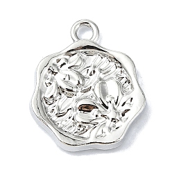 Platinum Alloy Pendants, Polygon, Platinum, 19x16x3mm, Hole: 2mm
