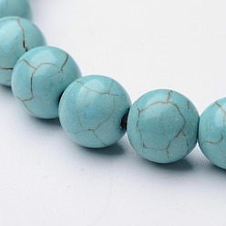 Synthetic Turquoise Synthetic Turquoise Beaded Stretch Bracelets, 52mm